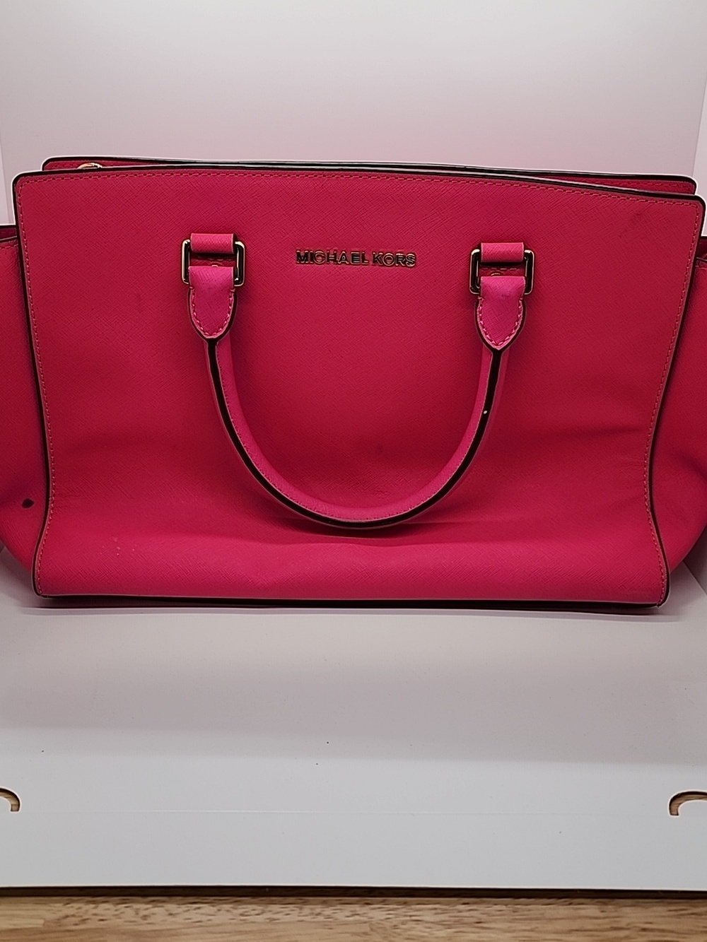 Michael Kors Hot Pink Saffiano Leather Tote